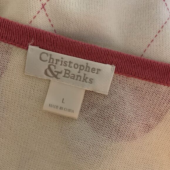 Preppy Sweater Set Polka Dot Argyle Vintage Cardigan Tank Pink Cute Femme Y2K 90 - Picture 11 of 12